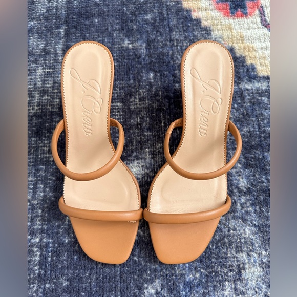 J.Crew Double-strap stacked wedges in leather, 9 - Picture 2 of 5